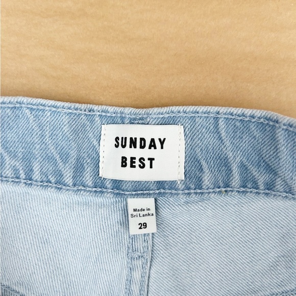 ARITZIA Sunday Best Micro Mini Short Chalky Blue High Rise Cutoff 29 - Picture 9 of 12